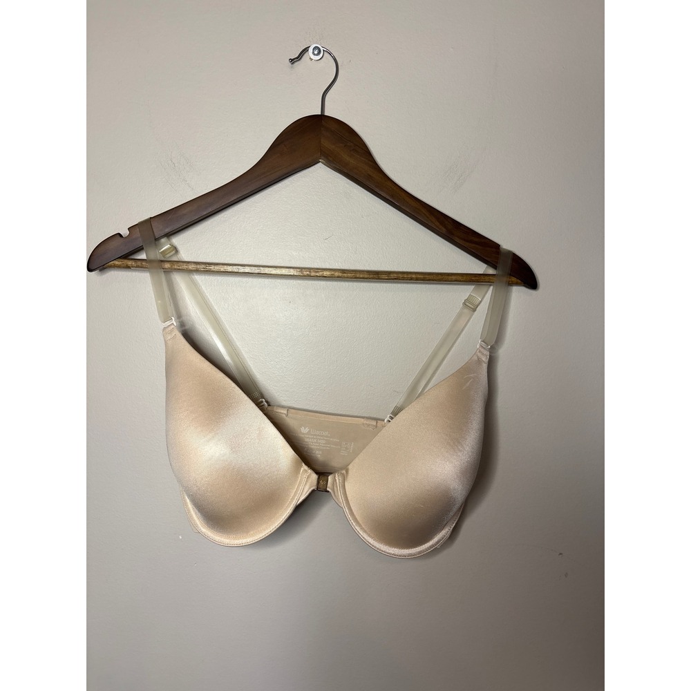Wacoal Soft Seductive Bra 34DD Nude Front Close Convertible Clear Straps 853108